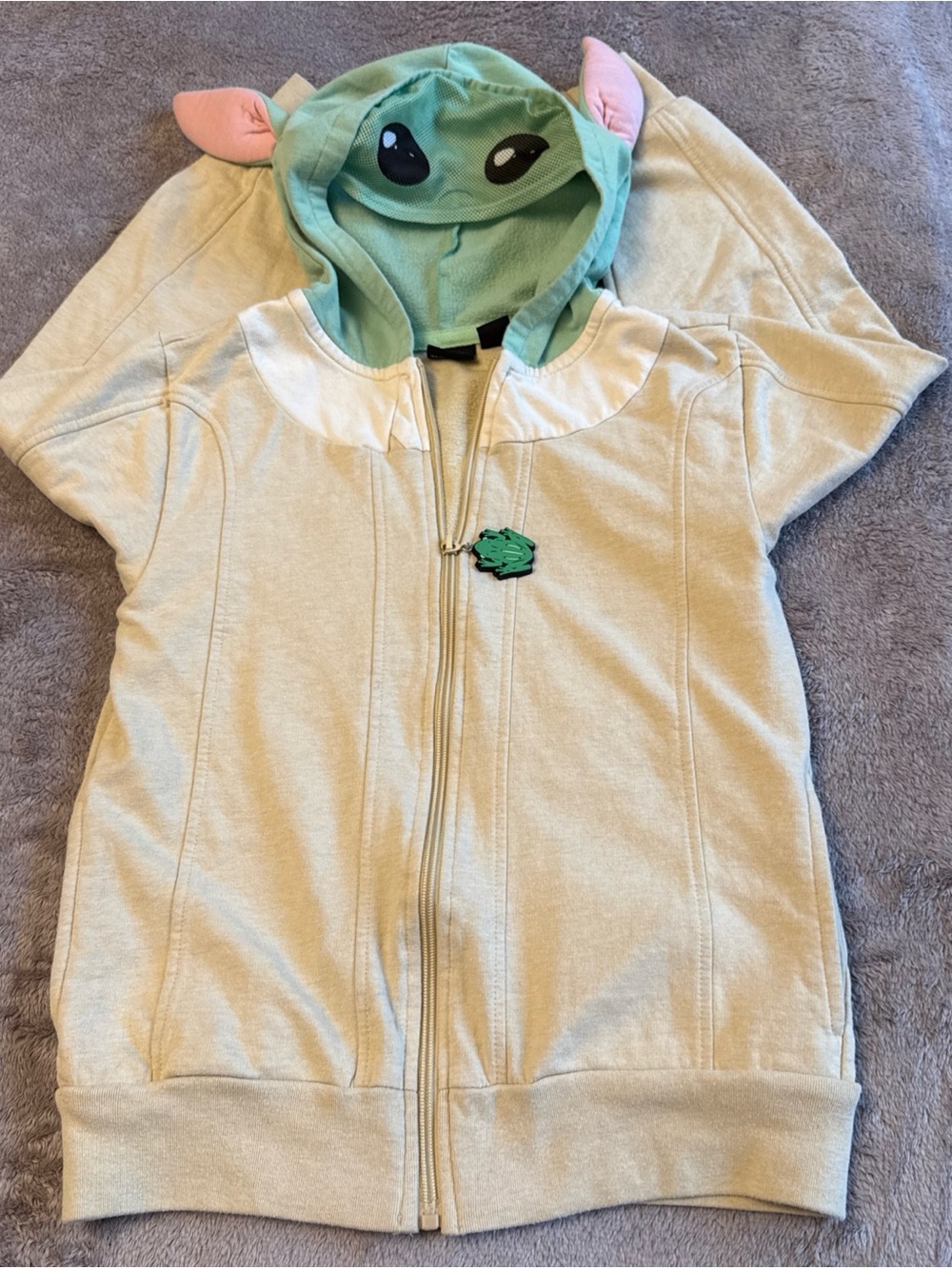 Star Wars Kids Hoodie in Cream and Mint with Character Hood, M